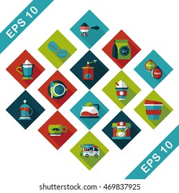 Coffee and tea icon set