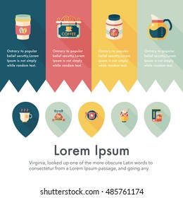 Coffee and tea icon set