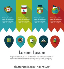 Coffee and tea icon set