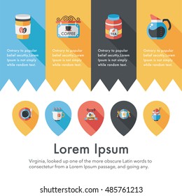 Coffee and tea icon set