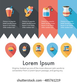 Coffee and tea icon set