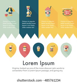 Coffee and tea icon set