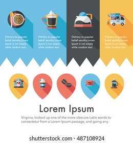 Coffee and tea icon set