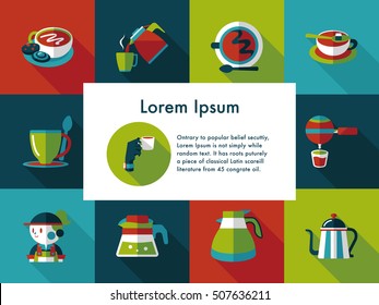 Coffee and tea icon set