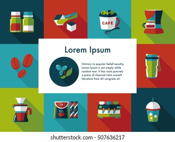 Coffee and tea icon set
