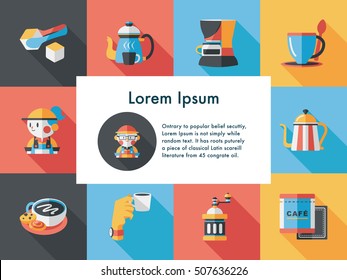 Coffee and tea icon set