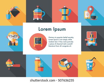 Coffee and tea icon set