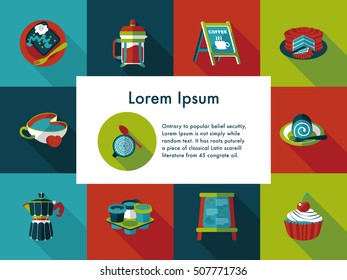 Coffee and tea icon set