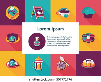 Coffee and tea icon set