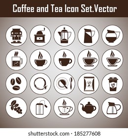 Coffee and Tea icon set .Vector 