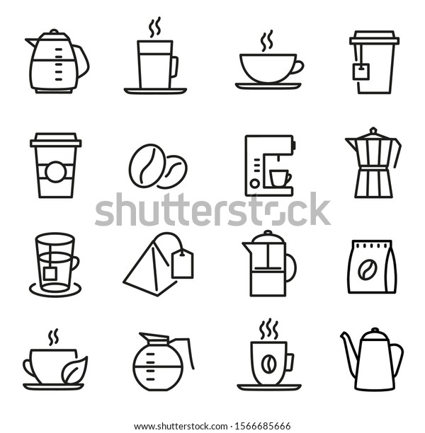 Coffee Tea Icons Can Be Used Stock Vector (Royalty Free) 1566685666 ...