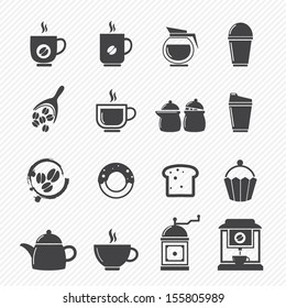 Coffee and tea Icons isolated on white background 