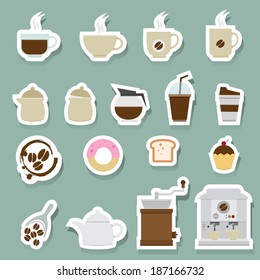 Coffee and tea Icons set