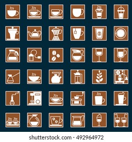Coffee and Tea icons set