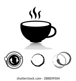 coffee and tea icons set vector eps 10