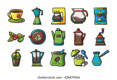 Coffee and tea icons set,eps10