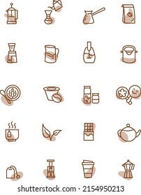 Coffee and tea, illustration, vector on a white background.