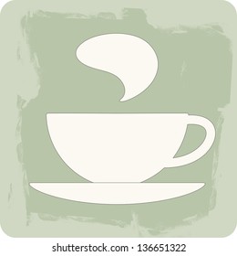 coffee (tea) isolated cup on textured background - vector icon