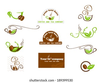 Coffee and tea labels. Vector