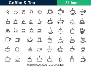 Coffee and Tea Line art icon