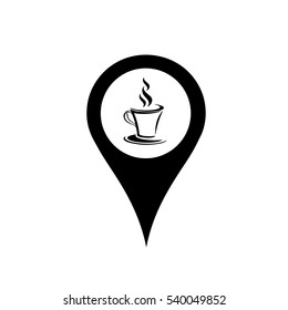 coffee tea location icon vector illustration