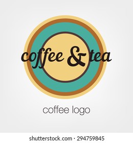  coffee and tea logo circle sign shop