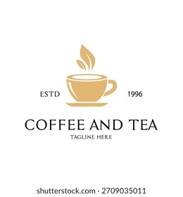 coffee and tea logo design concept creative idea