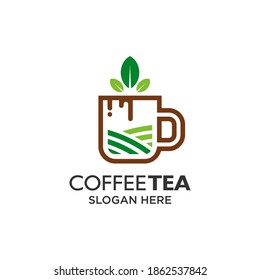 Design-Vorlage für das Kaffee- und Teelogo