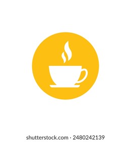Coffee and tea logo orange design vector eps 10
