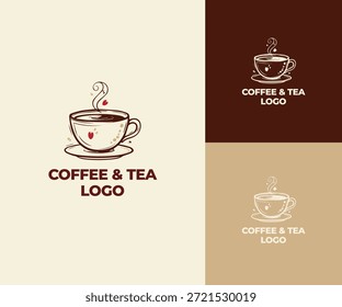 Plantilla de Logo de Café y Té para Café y Bebidas