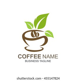 Coffee and Tea Logo Templates. Vector stock graphic symbols