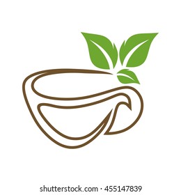 Coffee and Tea Logo Templates. Vector stock graphic symbols