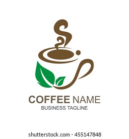 Coffee and Tea Logo Templates. Vector stock graphic symbols