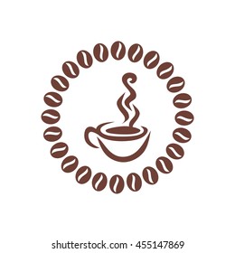 Coffee and Tea Logo Templates. Vector stock graphic symbols