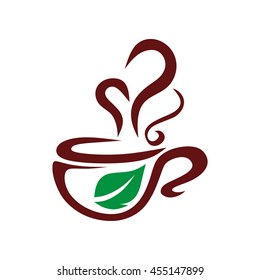 Coffee and Tea Logo Templates. Vector stock graphic symbols