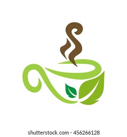 Coffee and Tea Logo Templates. Vector stock graphic symbols