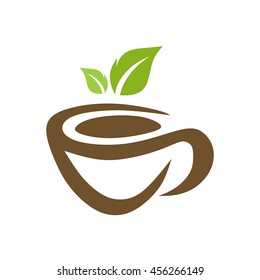 Coffee and Tea Logo Templates. Vector stock graphic symbols