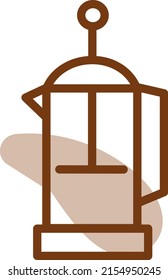 Coffee and tea maker, illustration, vector on a white background.