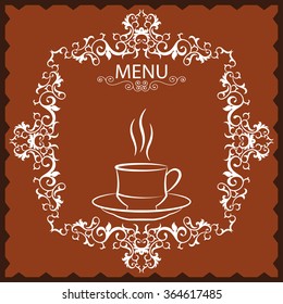 Ilustración vectorial de la plantilla de diseño de la tarjeta de menú Café Té