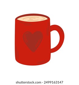 Coffee, Tea and Mocha Mug Icon. Takeaway concept. Illustration isolate on white background. Flat design.