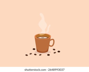 Coffee or Tea and Mocha Mug Icon. Hot Drink Concept Vector Design