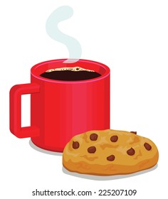 Coffee or tea mug and cookie