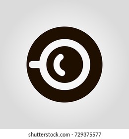 Coffee or tea mug or cup isolated flat vector icon