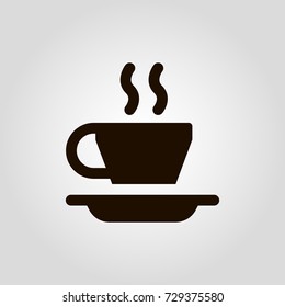 Coffee or tea mug or cup isolated flat vector icon