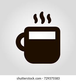Coffee or tea mug or cup isolated flat vector icon