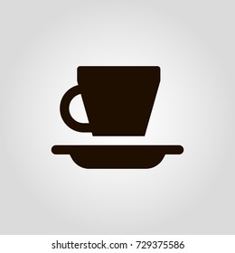 Coffee or tea mug or cup isolated flat vector icon
