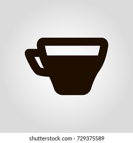 Coffee or tea mug or cup isolated flat vector icon