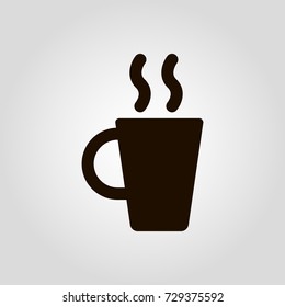 Coffee or tea mug or cup isolated flat vector icon