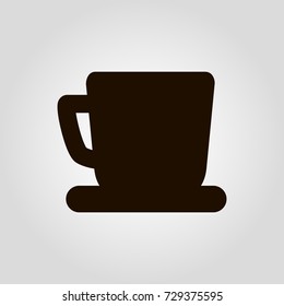 Coffee or tea mug or cup isolated flat vector icon