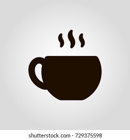 Coffee or tea mug or cup isolated flat vector icon